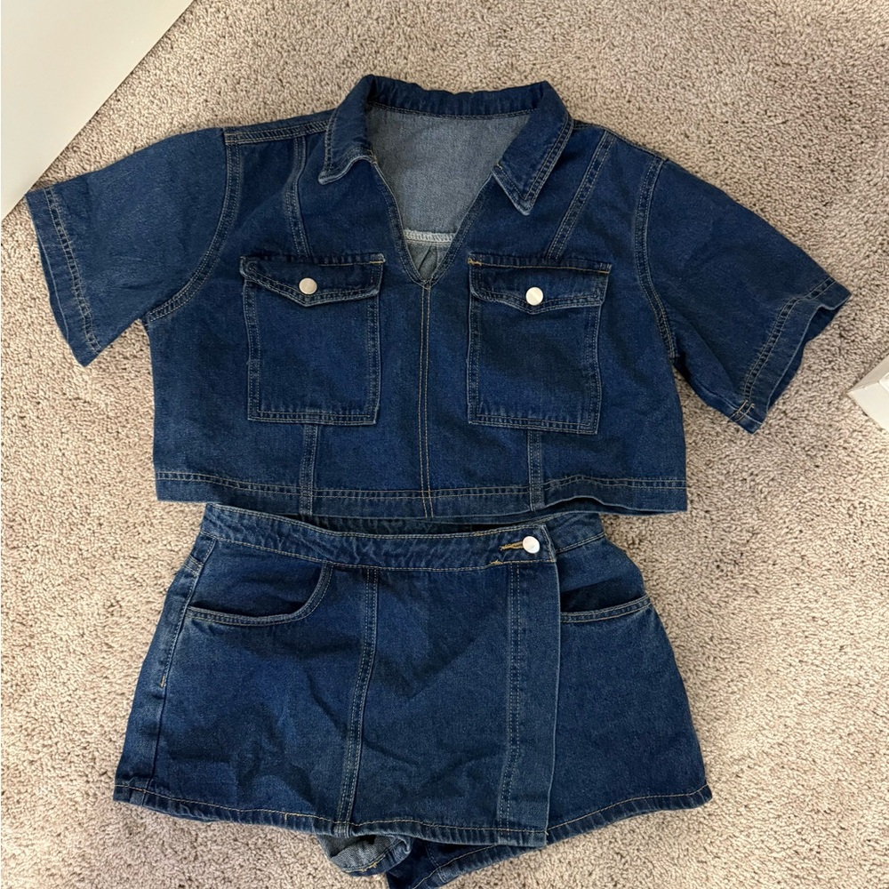 Denim Two-Piece Set - Picture 2 of 2